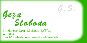 geza sloboda business card